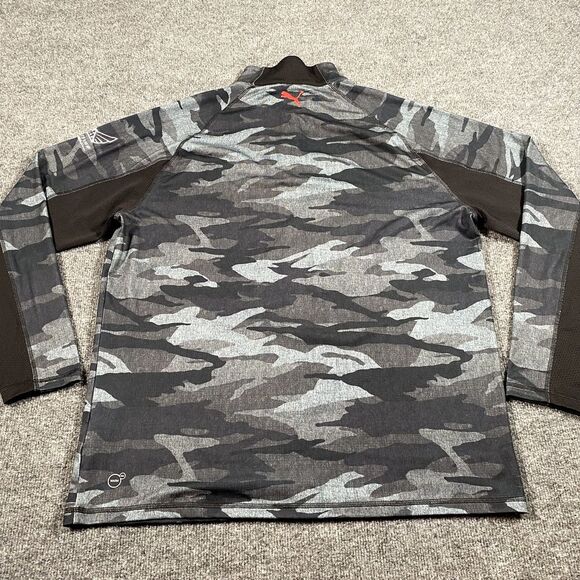 Puma Volition America Mens Large Camo 1/4 Zip Pullover Golf Fore the Brave - Picture 9 of 13